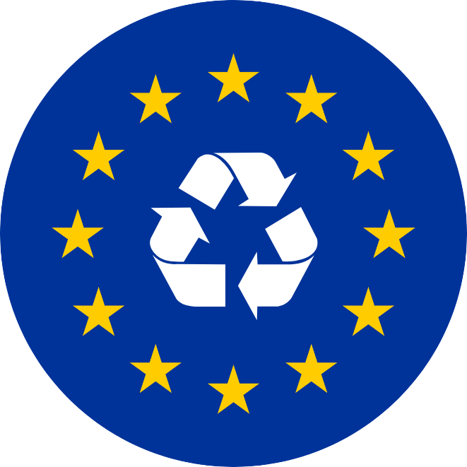 EU flag with recycling symbol